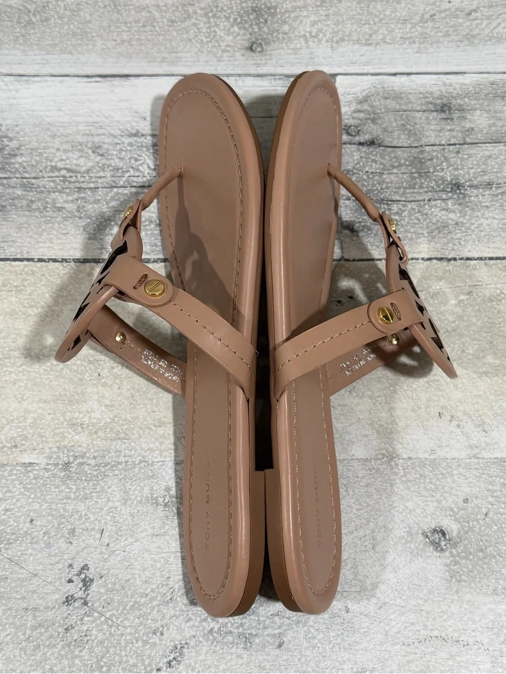 Tory Burch Women's Miller Flip Flop Leather Sandals - Makeup - Size - 7.5  .US